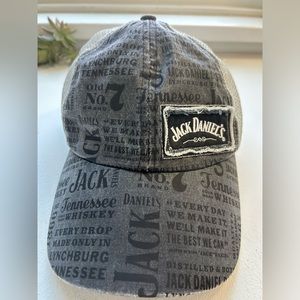 Jack Daniel’s black and gray embroidered baseball hat cap mesh Tennessee Whiskey
